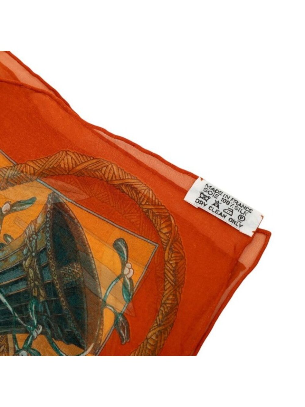 Hermes Carre 45 Amore Amours Scarf Orange Multicolor Silk - Picture 7 of 7